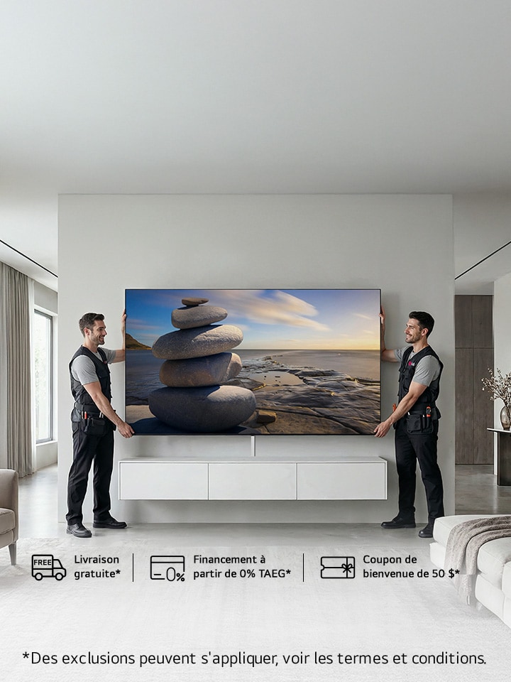 Achetez une sélection de grands téléviseurs LG et bénéficiez d'une installation gratuite