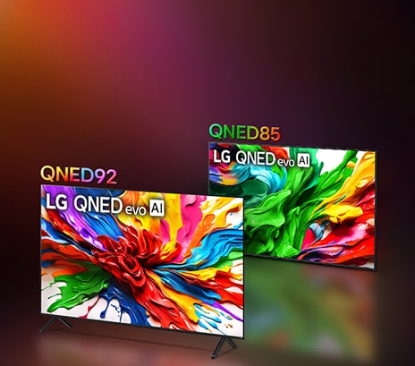 LG QNED TV alignés en formation.