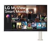 LG Moniteur Smart 4K UHD de 32 po avec webOS et socle ergonomique, 32SQ780S-W