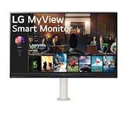 LG Moniteur Smart 4K UHD de 32 po avec webOS et socle ergonomique, 32SQ780S-W