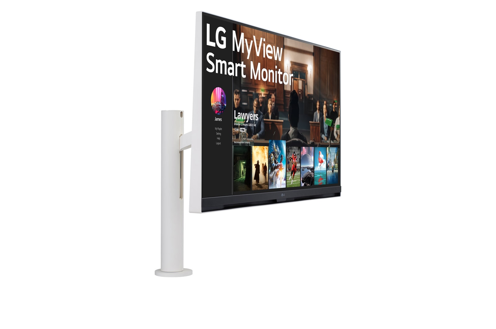 LG Moniteur Smart 4K UHD de 32 po avec webOS et socle ergonomique, 32SQ780S-W