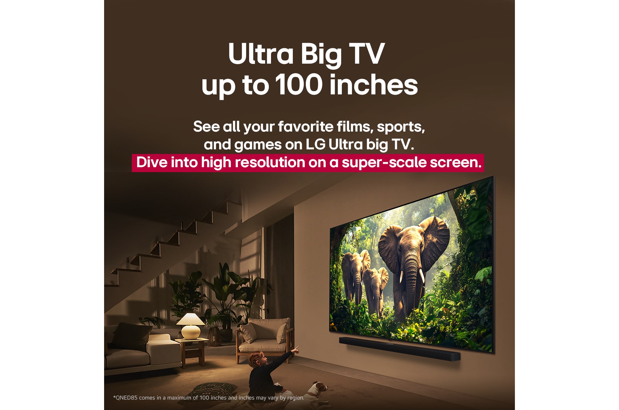 LG TV-Bildschirm mit einer AI Magic Remote im Vordergrund. Die KI-Schaltfläche ist hervorgehoben und eine Sprechblase zeigt den Text „Schlage einen Film vor, der mir gefällt“. Auf dem Bildschirm sehen wir das Benutzersymbol E, das anzeigt, dass AI Voice ID in der Lage war, den Benutzer zu identifizieren und personalisierte Empfehlungen allein auf der Grundlage seiner Stimme zu geben.