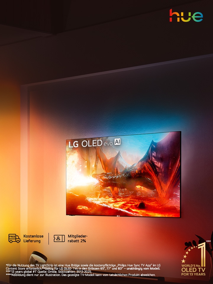 Dein TV, dein Licht, dein Erlebnis – LG & Hue