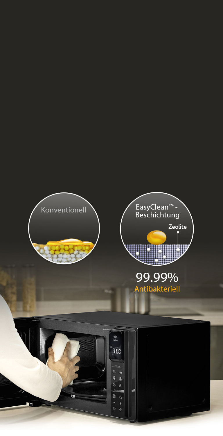 EasyClean™ entfernt 99,99% der Bakterien