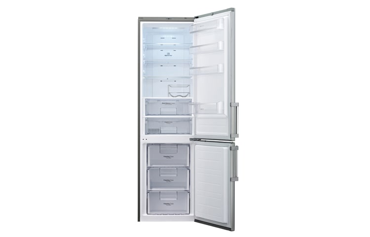 LG 2m Kühlschrank mit Bottom-Freezer, Edelstahl-Front, 343l Nutzinhalt, GBB530NSQXE