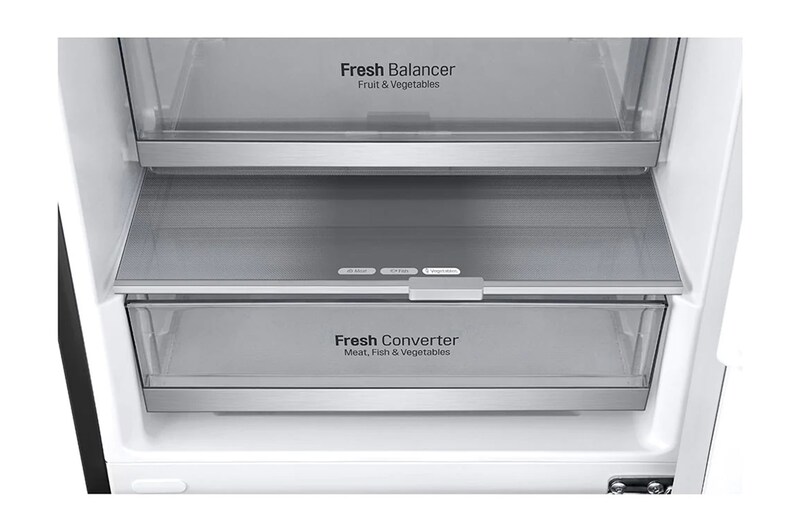 LG Kühl-Gefrierkombination | 384 Liter Nutzinhalt | Energieeffizienzklasse C | Matte Black Stainless Steel | GBB92MCACP, GBB92MCACP