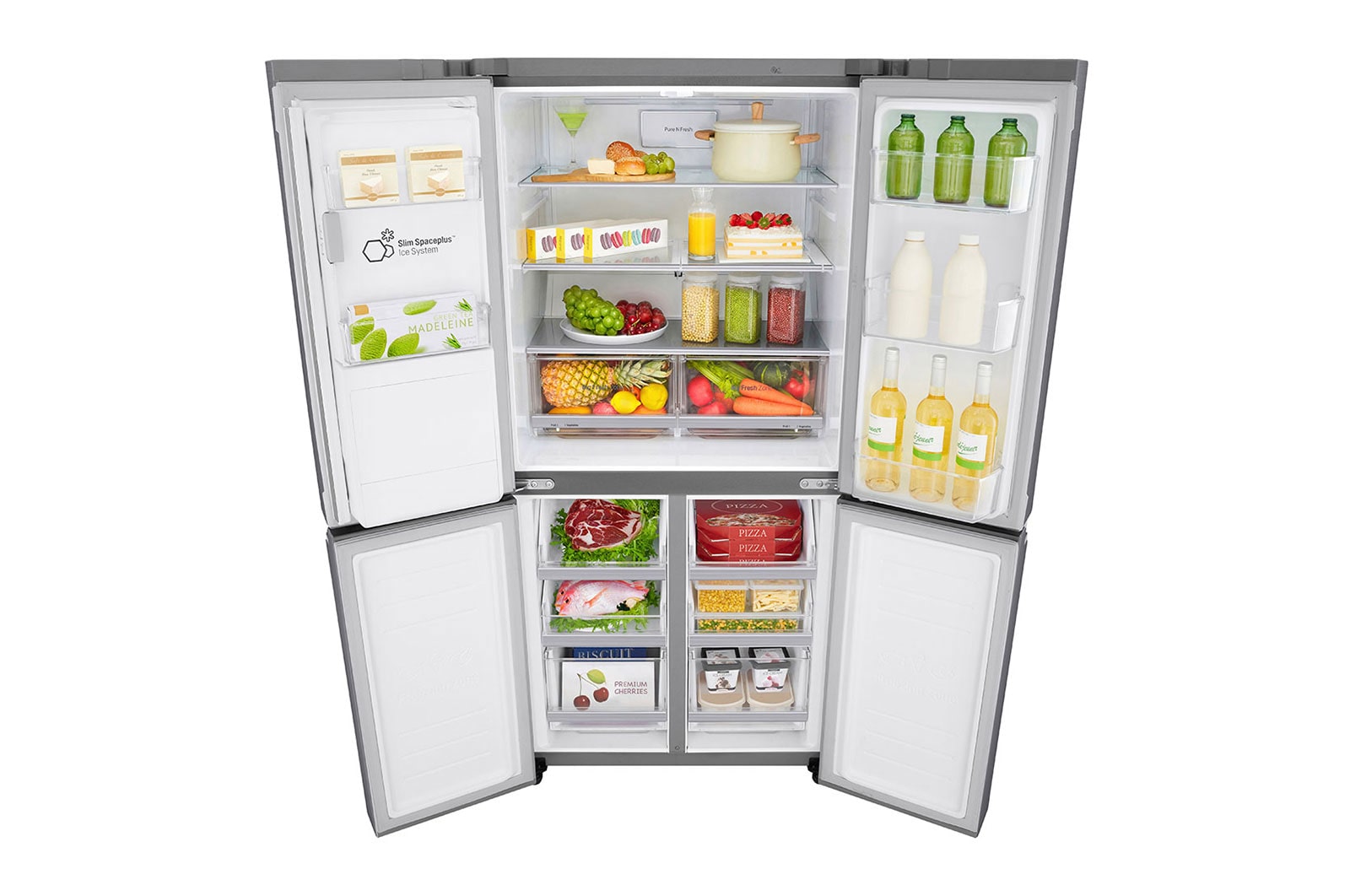 LG Schmaler French-Door-Kühlschrank mit Door-in-Door™ | 506 Liter Kapazität | Eis-, Crushed Ice- und Wasserspender | Door Cooling+™ | Total No-Frost, GML844PZKZ