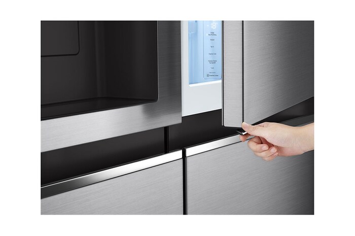 LG Side-by-Side mit Door-in-Door ® | Eis-, Crushed Ice- und Wasserspender  | 635 Liter Kapazität | Energieeffizienzklasse E | Interner Wassertank | Platinum Silver | GSJV51PZTE, GSJV51PZTE