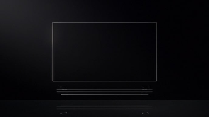 Dünne silberne Kontur, die das Erscheinungsbild des LG SIGNATURE OLED TV W anzeigt.