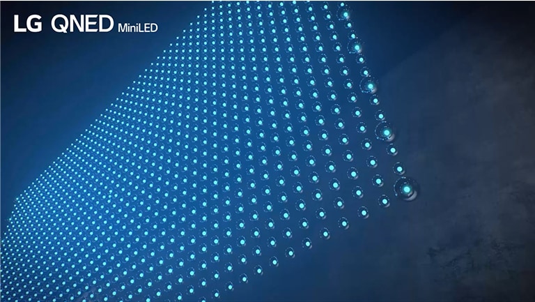 Das Video zeigt verschiedene Elemente des Bildschirms des LG QNED MiniLED.