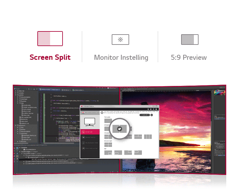OnScreen Control - Screen Split | Monitorinstelling ㅣ 5:9 Preview