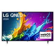 Vorderseite von 75 Zoll 4K LG QNED AI Smart TV QNED80 75QNED80T6A