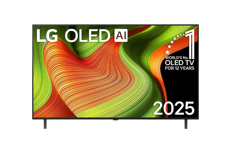 Vorderseite von 55 Zoll LG OLED evo AI B5 4K Smart TV 2025 OLED55B59LA