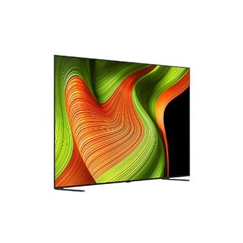 Leicht seitliche Ansicht des LG OLED AI B5 4K Smart TV.