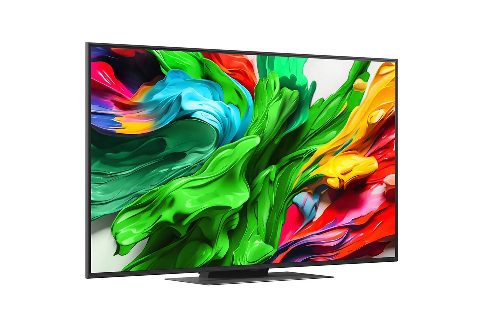 LG AI Magic Remote mit hervorgehobener KI-Schaltfläche. Rundherum befinden sich die verschiedenen Funktionen, auf die ein Benutzer über die Schaltfläche zugreifen kann. AI Voice ID, AI Search, AI Chatbot, AI Concierge, AI Picture Wizard, AI Sound Wizard. Der Text erklärt, dass die LG AI Magic Remote dein KI-Erlebnis mit einer speziellen KI-Schaltfläche vervollständigt und wie eine Maus in der Luft verwendet werden kann. Einfach zeigen und klicken.