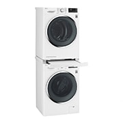 LG Weißer Anschluss für Waschmaschine/Trockner mit ausziehbarem Fachboden - DSTWH, DSTWH