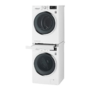 LG Weißer Anschluss für Waschmaschine/Trockner mit ausziehbarem Fachboden - DSTWH, DSTWH