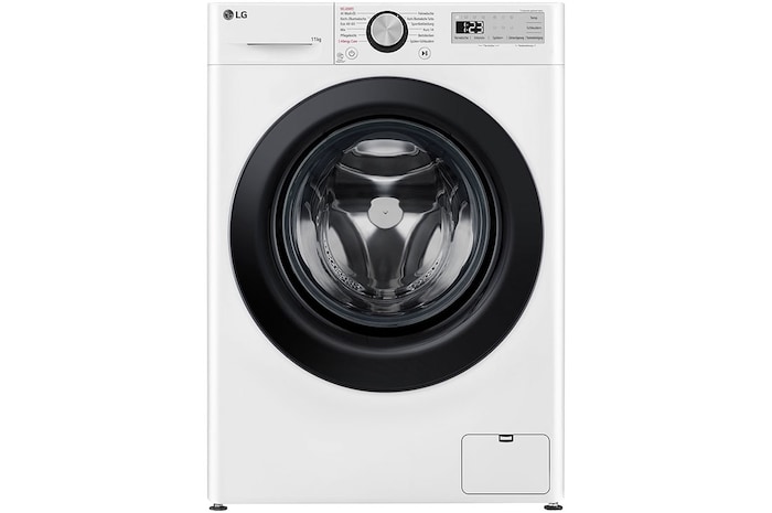 LG Waschmaschine mit 11 kg Kapazität | EEK A | 1.400 U./Min. | Weiss mit schwarzem Bullaugenring | F4WR4911P, F4WR4911P