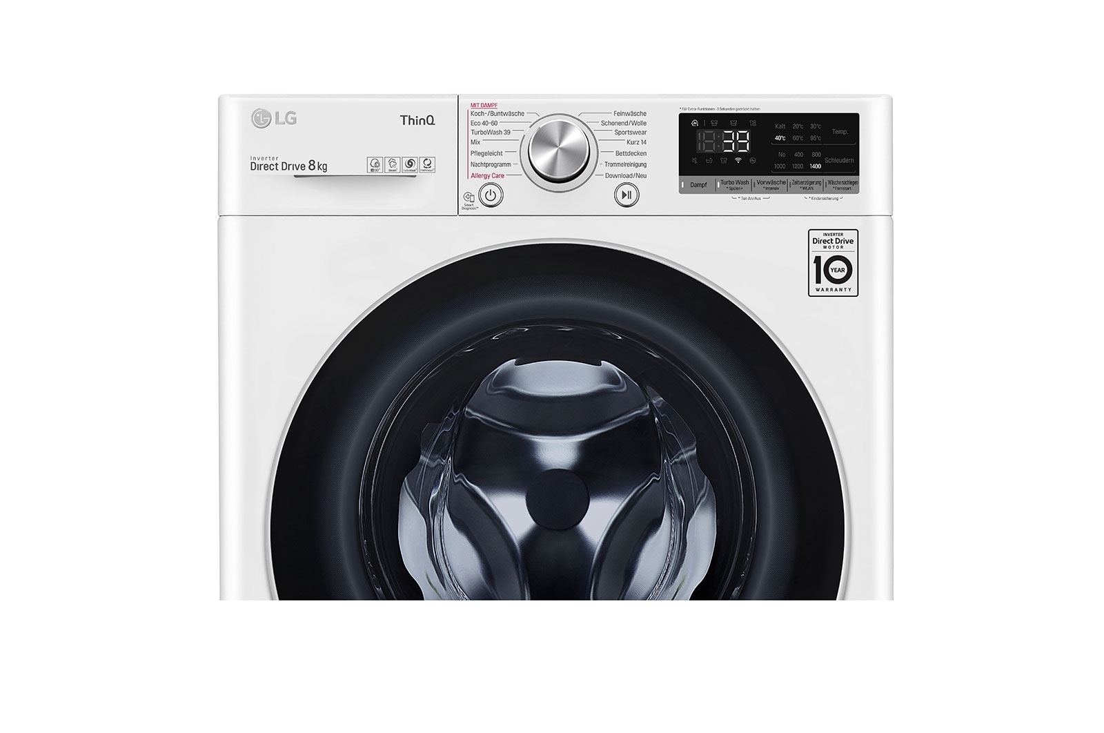LG Waschmaschine | 8 kg | Energieeffizienzklasse A | AI DD® | Steam | TurboWash® 360°, F4WV708P1E