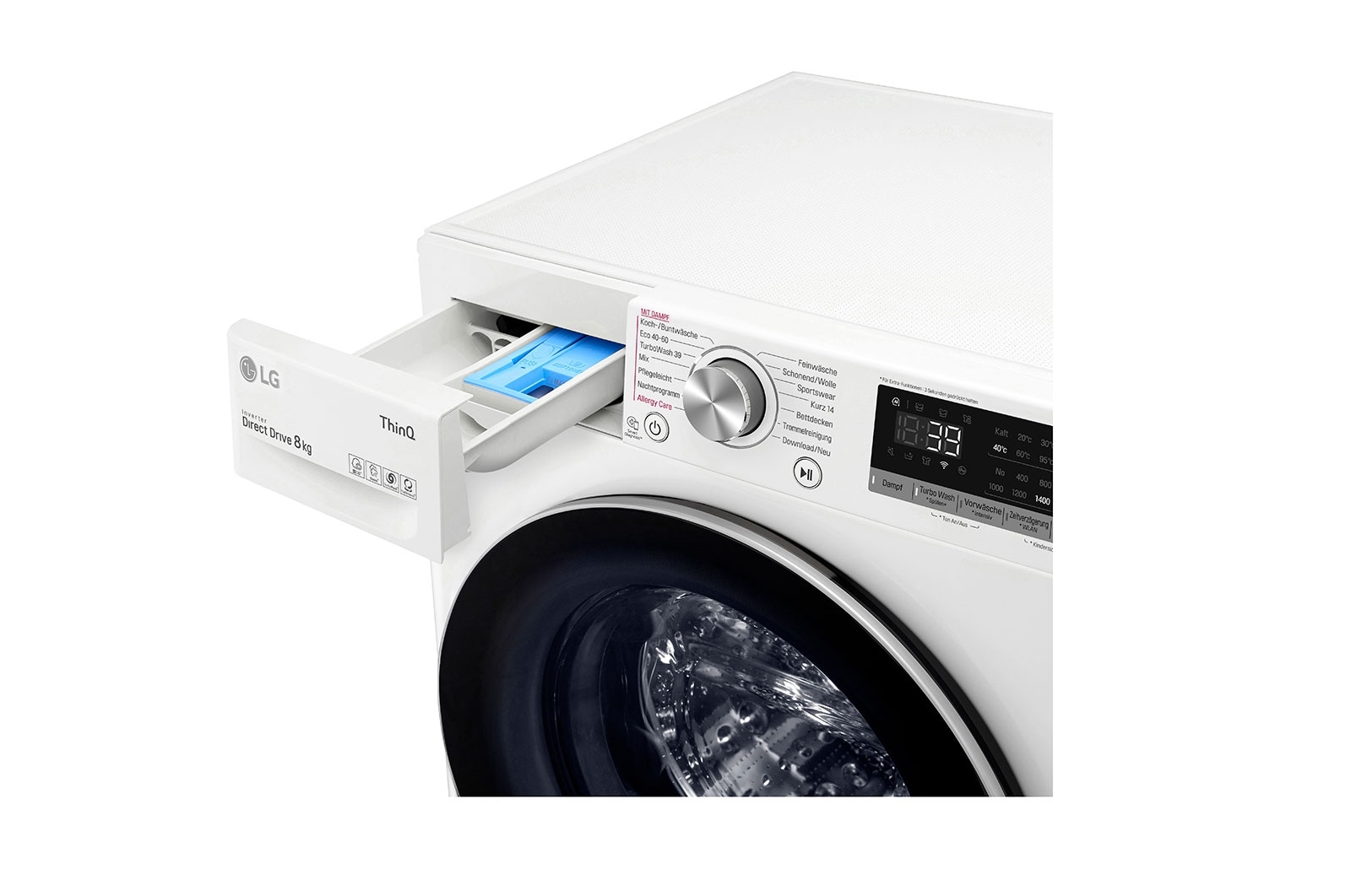 LG Waschmaschine | 8 kg | Energieeffizienzklasse A | AI DD® | Steam | TurboWash® 360°, F4WV708P1E