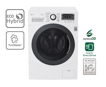 LG Waschtrockner mit ECO Hybrid System, NFC und 6 Motion DIRECT DRIVE™. 10,5 Kg Waschen / 7 kg Trocknen., F14A8JDH2NH