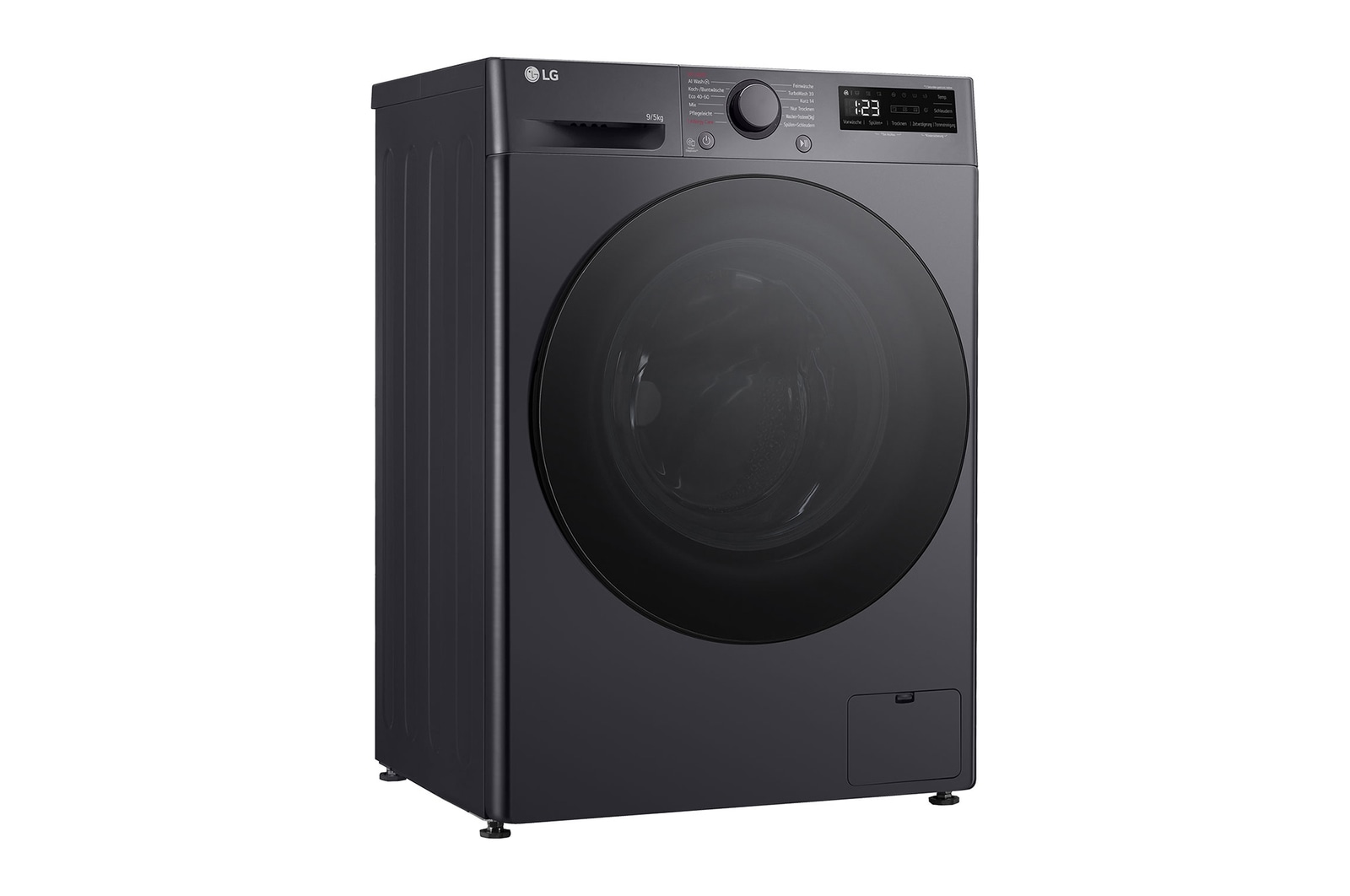 LG Slim Waschtrockner Schwarz (E/A, 9 kg / 5kg, 1.160 U./Min.) mit Steam & TurboWash® 360° | V5WD95SLIMB, V5WD95SLIMB