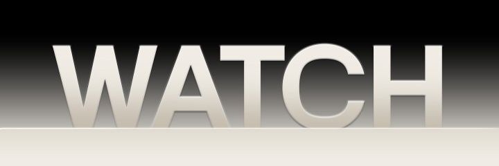 mot « Regarder » affiché sur un fond dégradé noir