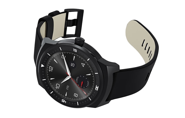 LG G Watch R Smartwatch Android Wear à écran rond P-OLED de 1,3 pouces et design intemporel, W110