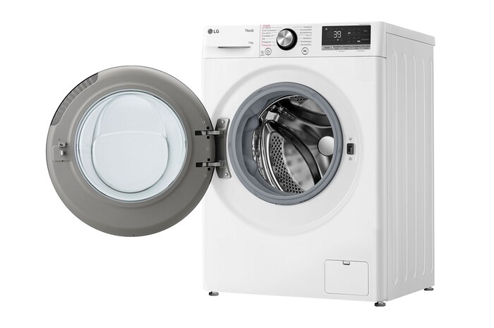 LG Lave-linge d'une capacité de 11 kg | EEK A | 1.400 tr/min. | Blanc avec anneau hublot noir | F4WR701Y, F4WR701Y