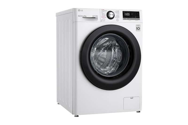 LG Lave-linge avec AI DD® | 8 kg | Classe d'efficacité énergétique C | 1 400 t/mn | Steam | 6 Motion®| Nouveau tambour bien-être, F4WV308SBCH