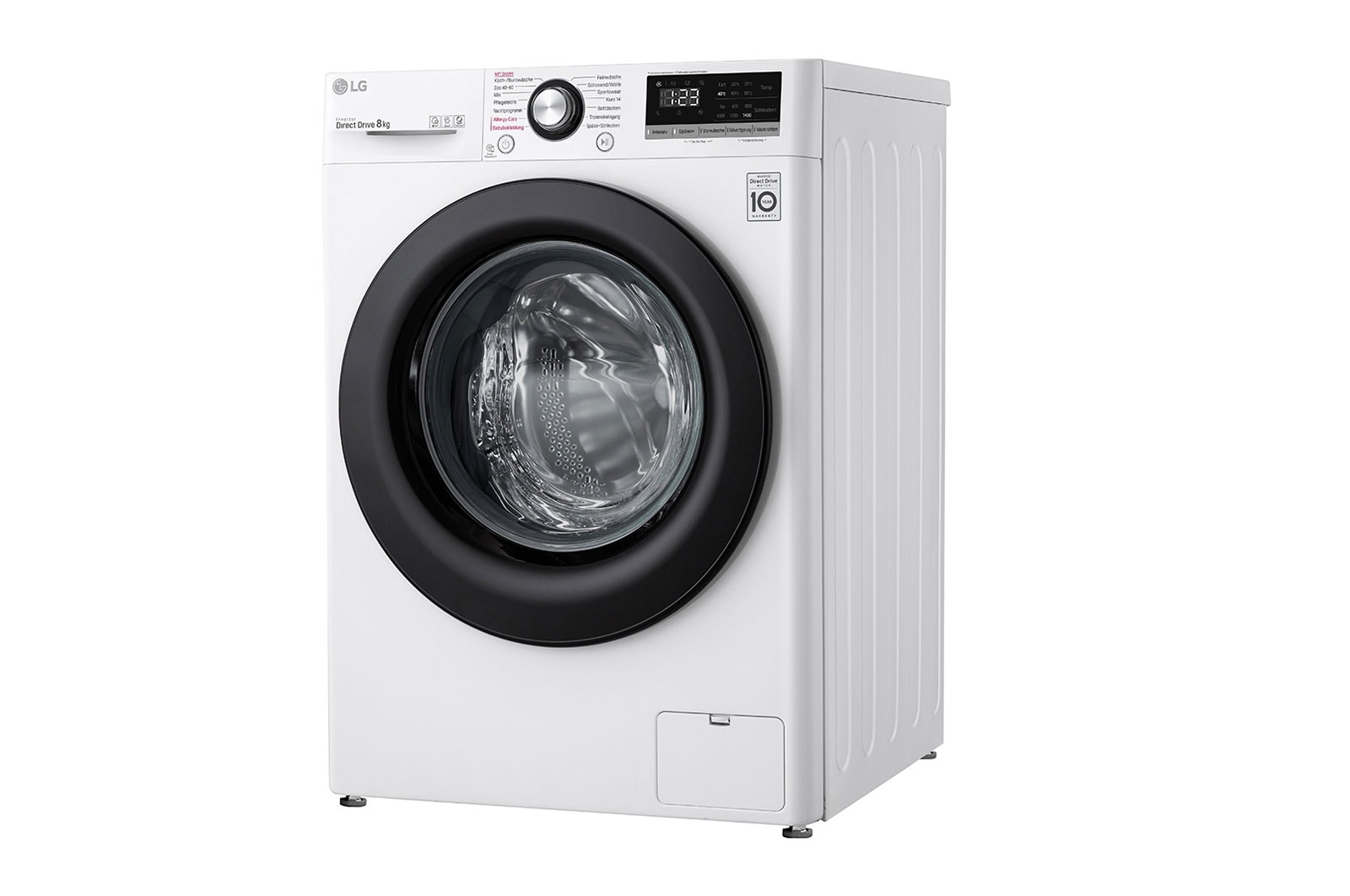 LG Lave-linge avec AI DD® | 8 kg | Classe d'efficacité énergétique C | 1 400 t/mn | Steam | 6 Motion®| Nouveau tambour bien-être, F4WV308SBCH