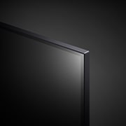 Close-up of the top edge of LG QNED TV, QNED90