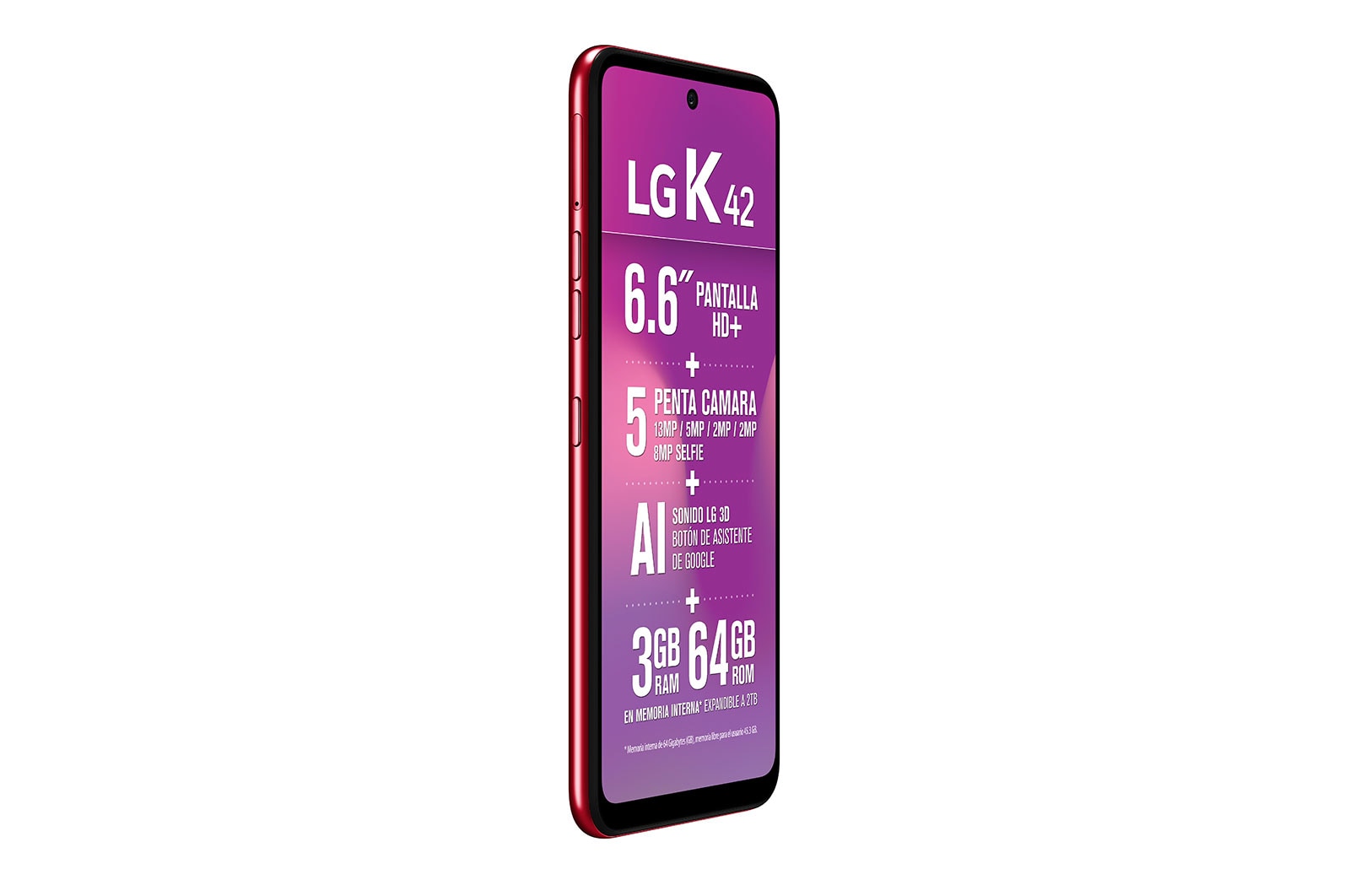 LG K42 I 6.6'' HD+ I Quad Cámera I 64GB, LMK420HM