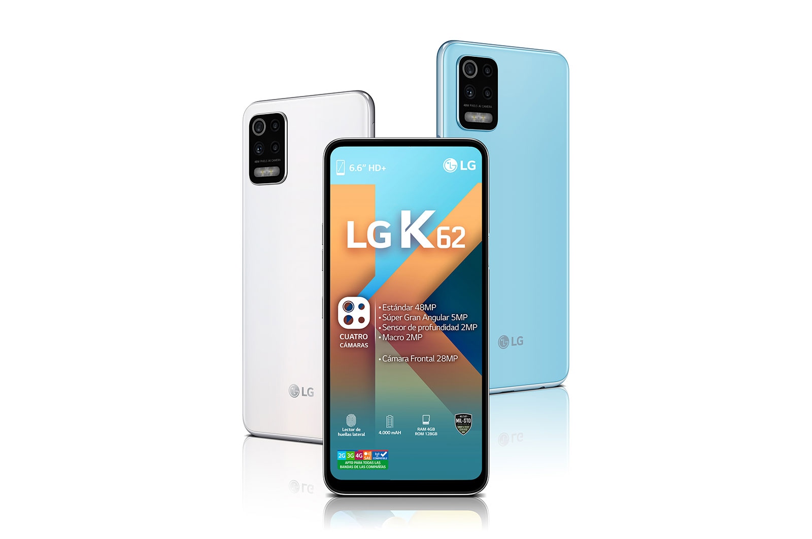 LG K62 I 6.6'' HD+ I Quad Cámara I 128GB, LMK525HM