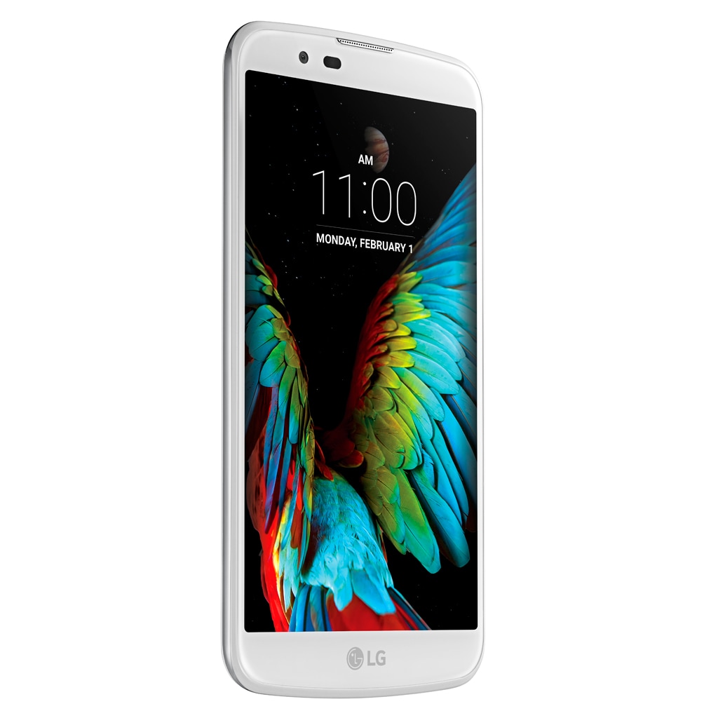 LG K10 con pantalla HD 5,3'' con tecnología IPS LCD, con cámara 13MP, cristal curvo y diseño redondeado, LG K10 Blanco