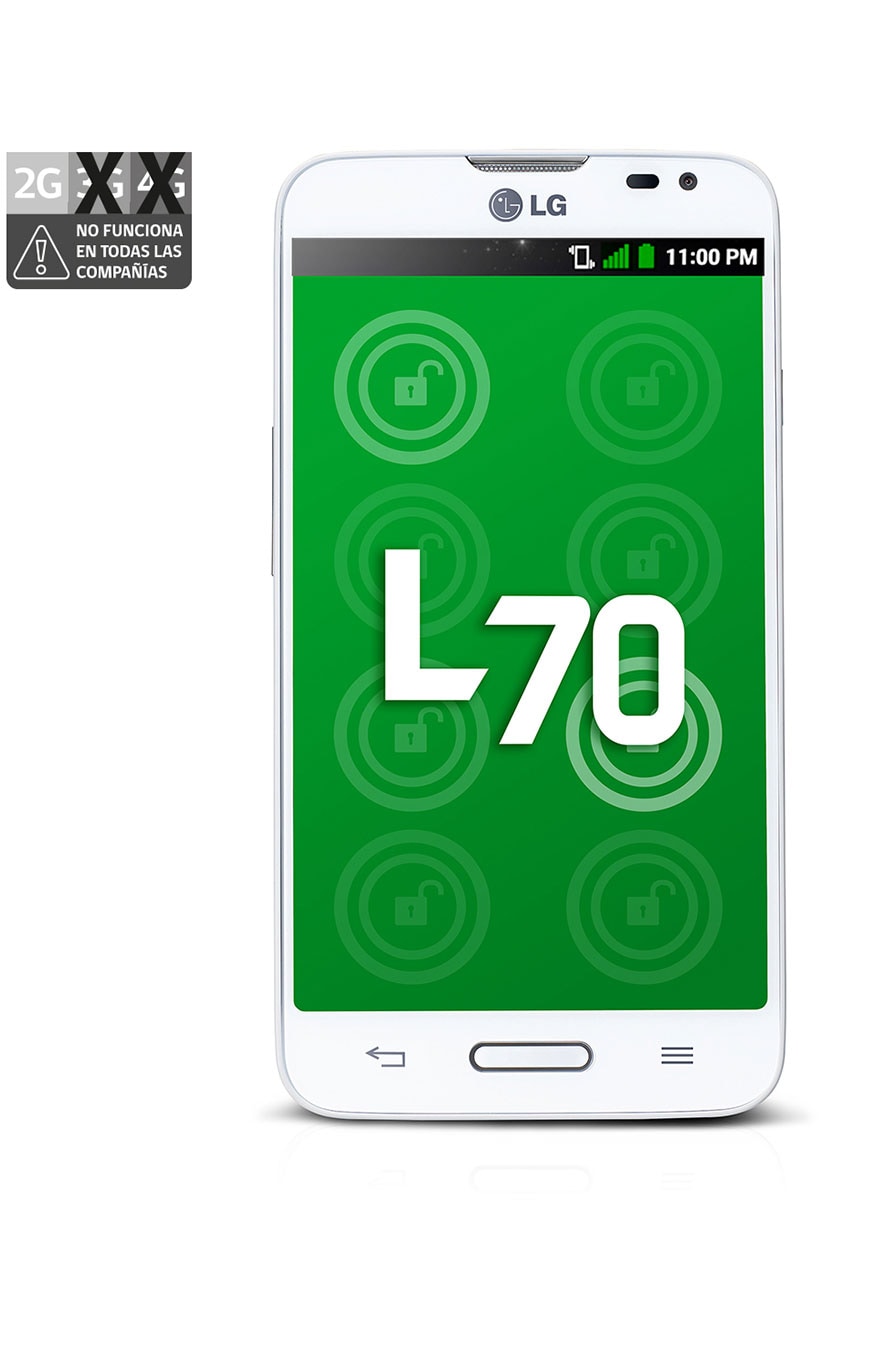 LG L70, smartphone con pantalla IPS de 4,5'', Android 4.4 Kit Kat, procesador Dual Core de 1,2 GHz y batería de 2100mAH, LGD320 Blanco