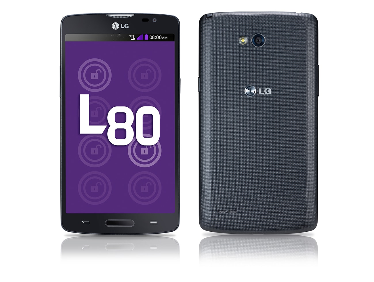 LG L80, smartphone con pantalla IPS de 5'', Android 4.4 Kit Kat, procesador Dual Core de 1.2 GHz, cámara de 8MP y batería de 2540mAh, color negro., LGD380