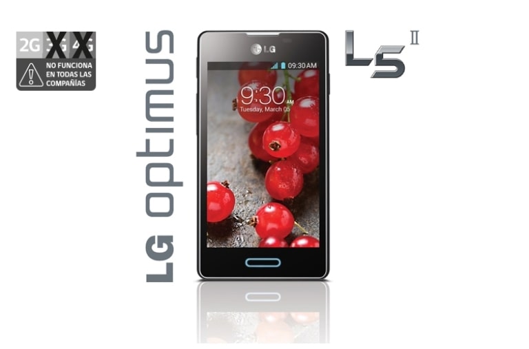 LG Nuevo LG Optimus L5 II viene con una Pantalla más nítida y mayor autonomía de batería para disfrutar por más tiempo tus mejores momentos., E450