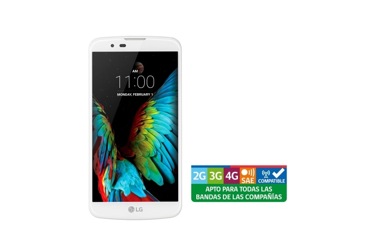 LG K10 con pantalla HD 5,3'' con tecnología IPS LCD, con cámara 13MP, cristal curvo y diseño redondeado, LG K10 Blanco