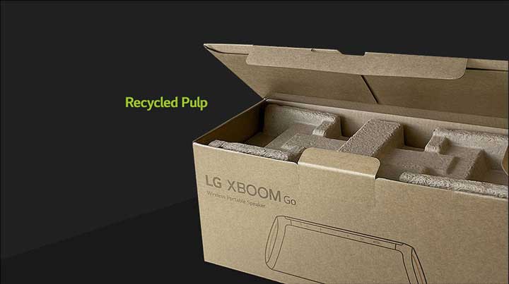 Caja del paquete de LG XBOOM Go.