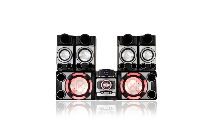 LG Nueva línea de Minicomponente LG con tecnología más avanzada en el mundo expresado a través de conos métalicos, parlantes inclinados, subwoofers de 12 pulgadas y Tweeter en forma de cono circular, con iPod Docking., CM9520