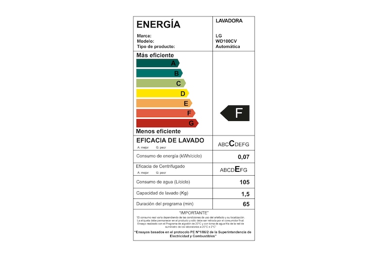 LG Lavadora de 3,5 Kg con motor Inverter Direct Drive, WD100CV