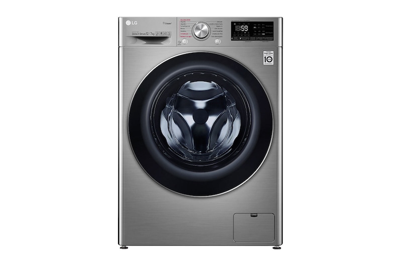 LG Lavadora-Secadora Carga Frontal con Tecnología Steam, motor Inverter Direct Drive y capacidad de 12 kilos de Lavado y 7 de Secado., WD12VVC3S6C