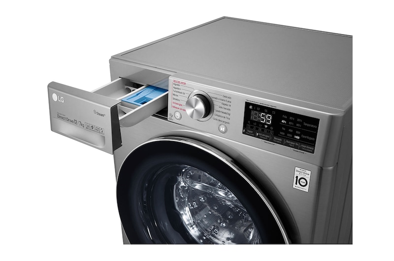 LG Lavadora-Secadora Carga Frontal con Tecnología Steam, motor Inverter Direct Drive y capacidad de 12 kilos de Lavado y 7 de Secado., WD12VVC3S6C