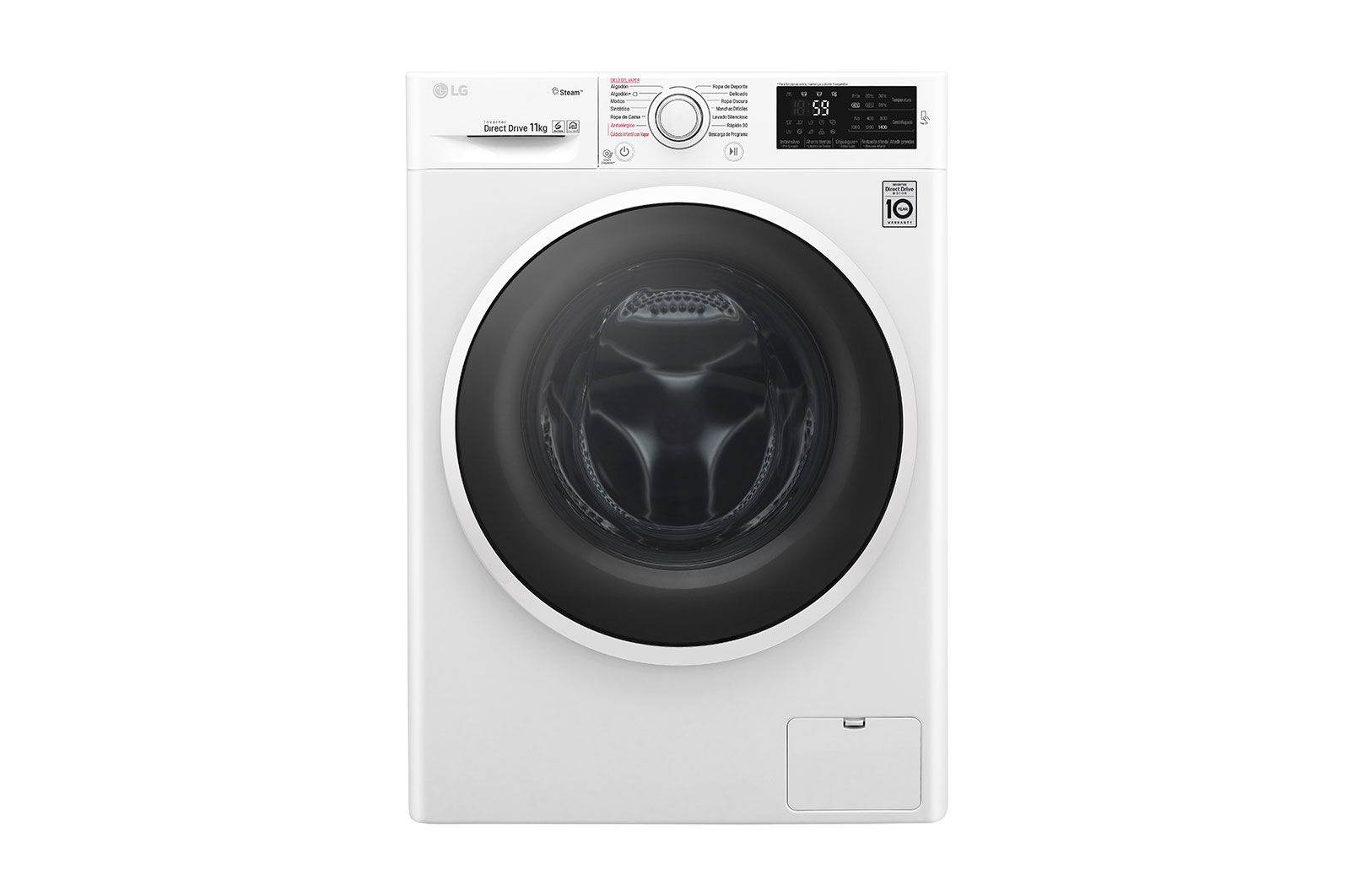 LG Lavadora Carga Frontal con Motor Inverter Direct Drive y Capacidad Total de 11 kilos de lavado., WM11WBS6