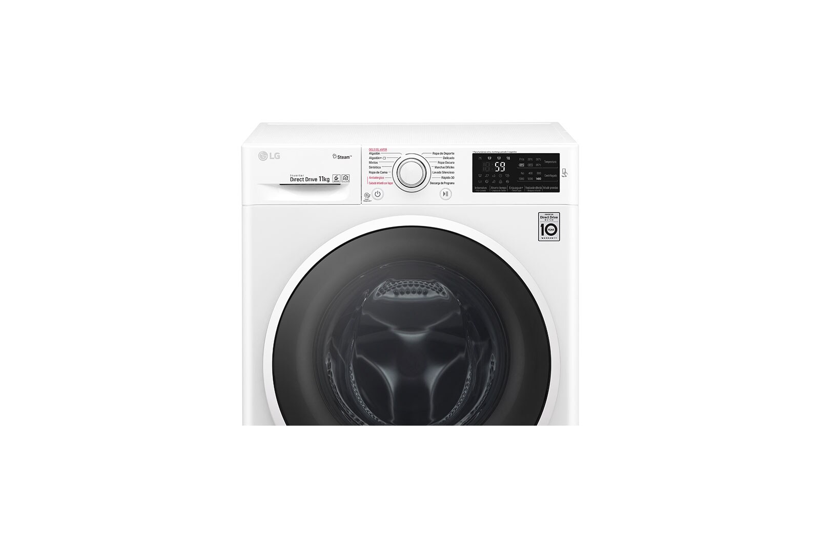 LG Lavadora Carga Frontal con Motor Inverter Direct Drive y Capacidad Total de 11 kilos de lavado., WM11WBS6