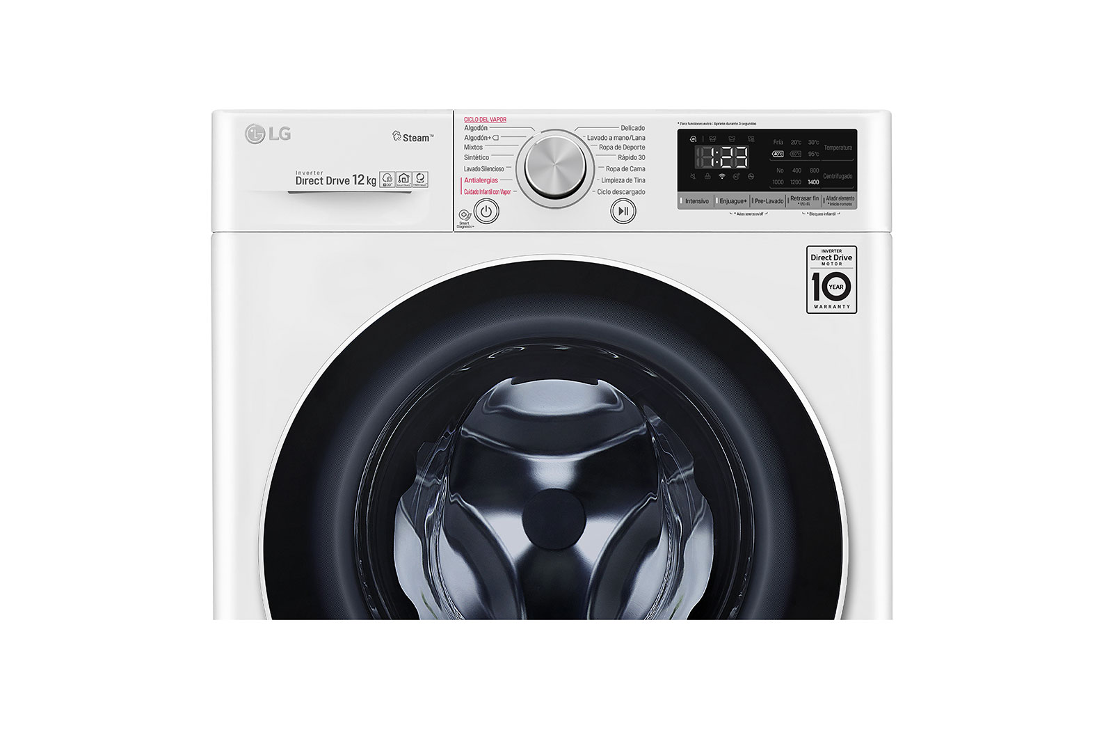 LG Lavadora Carga Frontal de 12 Kg con Inverter Direct Drive y ThinQ AI, WM12WVC4S6