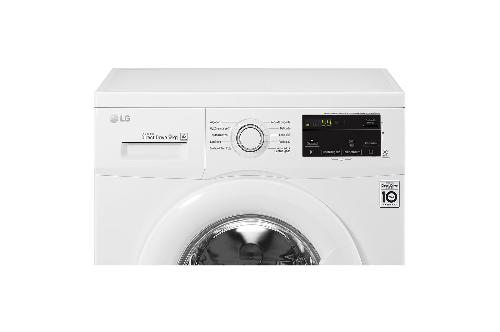 LG Lavadora 9Kg con Motor Inverter Direct Drive, WM9WE6