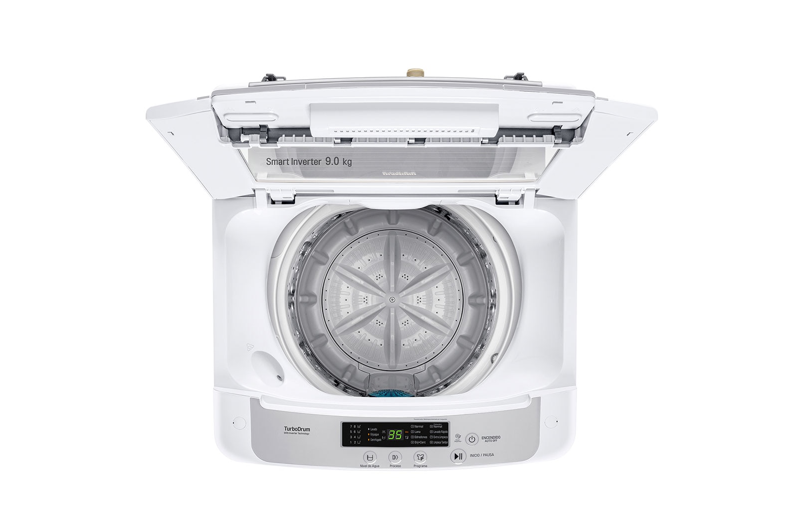 LG Lavadora de Carga Superior con motor Smart Inverter y capacidad total de 9 Kilos, WT9WPB2