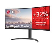 LG 34WP65C-B - Monitor Ultrapanorámico 21:9 LG UltraWide (Panel VA: 3440x1440, 160Hz, 300cd/m², 3000:1, sRGB>99%, curvo); AMD FreSync™ Premium; 5ms (1ms con MBR); HDR10; Estabilizador de Negros; Modo Lectura., 34WP65C-B